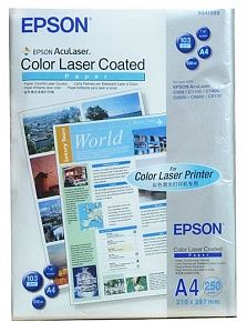 Бумага Epson Color Laser Coated Paper, глянцевая, A4 (210 x 297 мм), 103 г/кв.м (250 листов) C13S041899 купить в Москве и с доставкой по России по низкой цене