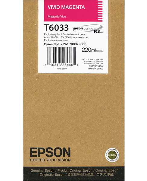 Картридж Epson T6033 (vivid magenta) 220 мл C13T603300 купить в Москве и с доставкой по России по низкой цене
