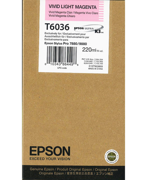 Картридж Epson T6036 (vivid light magenta) 220 мл C13T603600 купить в Москве и с доставкой по России по низкой цене