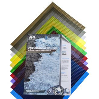 Обложки, A4, пластик, 180 мкм, текстура кристалл, вишневые, 100 шт.