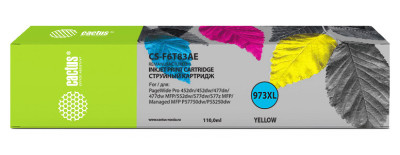 Картридж струйный Cactus 973XL CS-F6T83AE желтый (110 мл) для HP PageWide Pro 452dw/Pro 477dw