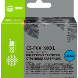 Картридж струйный Cactus CS-F6V19XXL №123XL CS-F6V19XXL 123 XXL черный (1000 стр.) (20 мл) для HP DeskJet 1110/1111/1112/2130