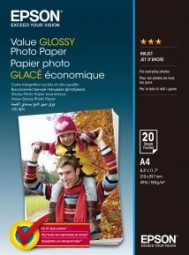 Бумага Epson Value Glossy Photo Paper, глянцевая, A4 (210 x 297 мм), 183 г/кв.м (20 листов)