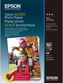 Бумага Epson Value Glossy Photo Paper, глянцевая, A4 (210 x 297 мм), 183 г/кв.м (50 листов)