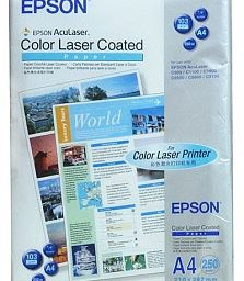 Бумага Epson Color Laser Coated Paper, глянцевая, A4 (210 x 297 мм), 103 г/кв.м (250 листов)