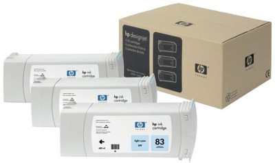 Картридж HP 83 UV (light cyan) набор, 3 шт x 680 мл