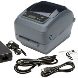 Термотрансферный принтер Zebra GX430t 300 DPI, EU/UK Cords, RS232, USB, Bluetooth, LCD, нож