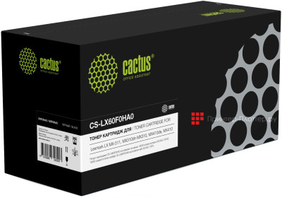Тонер-картридж Cactus Toner CS-LX60F0HA0 для Lexmark MX511, MX310dn, MX410de (black), 10000 стр.