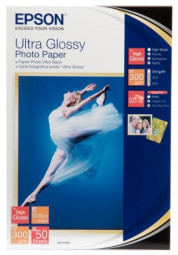 Бумага Epson Ultra Glossy Photo Paper, глянцевая, 10 x 15 см (102 x 152 мм), 300 г/кв.м (50 листов)