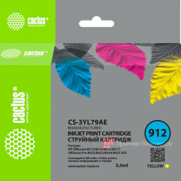 Картридж Cactus Cartridge CS-3YL79AE для HP OfficeJet (yellow), 5 мл