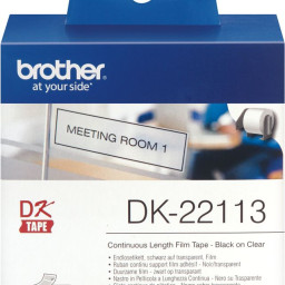 Brother прозрачная плёночная неразрезная клеящаяся лента, 62 мм x 15,24 м