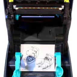 Термотрансферный принтер Zebra GX430t 300 DPI, EU/UK Cords, RS232, USB, Bluetooth, LCD, подвижный сенсор, RTC