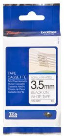 Brother белая бумажная неламинированная пленка для наклеек с черным шрифтом, 3,5 мм x 8 м