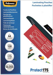 Пленка для ламинирования пакетная Fellowes, 216 х 303 мм, 175 мкм, глянцевая, 100 шт.
