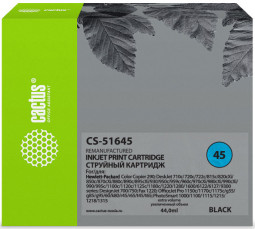 Картридж струйный Cactus CS-51645 №45 черный (44 мл) для HP DJ 710c/720c/722c/815c/820cXi/850c/870cXi/880c