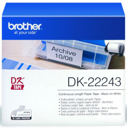 Brother белая бумажная неразрезанная клеящаяся лента, 102 мм x 30,48 м