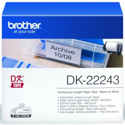 Brother белая бумажная неразрезанная клеящаяся лента, 102 мм x 30,48 м