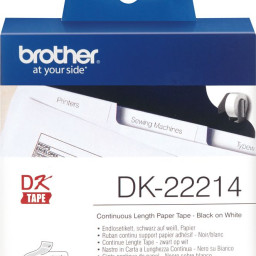 Brother белая бумажная неразрезанная клеящаяся лента, 12 мм x 30,48 м