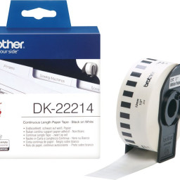 Brother белая бумажная неразрезанная клеящаяся лента, 12 мм x 30,48 м