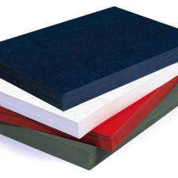 Обложки Гелеос, A3, картон, тиснение кожа, красные, 100 шт.