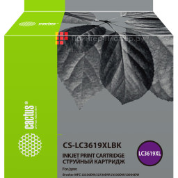 Картридж струйный Cactus CS-LC3619XLBK черный (68 мл) для Brother MFC-J2330DW/J2730DW/J3530DW/J3930DW