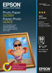 Бумага Epson Photo Paper Glossy, глянцевая, 13 x 18 см (127 x 178 мм), 200 г/кв.м (50 листов)