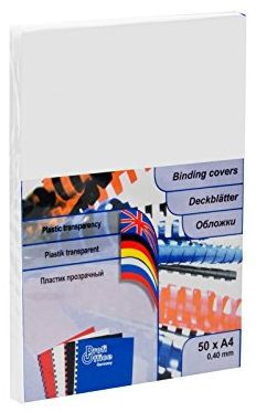 Обложки ProfiOffice, A4, пластик, 400 мкм, рифленые, дымчатые, 50 шт.