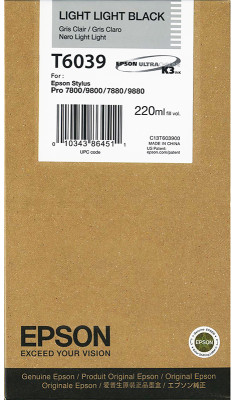 Картридж Epson T6039 (light light black) 220 мл