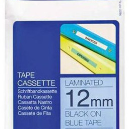 Brother синяя плёнка для наклеек с черным шрифтом, 12 мм x 8 м