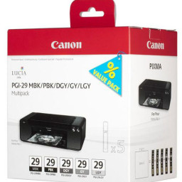 Картридж Canon PGI-29 MBK/PBK/DGY/GY/LGY Multipack набор (matte black, photo black, dark gray, gray, light gray), 5 шт