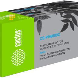 Тонер-картридж Cactus Toner CS-PH6600C для Xerox WorkCentre 6605, Phaser 6600 (cyan), 6000 стр. + фотобарабан