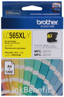 Картридж Brother LC-565XL-Y (yellow), 1200 стр.