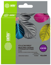 Картридж струйный Cactus CS-LC3619XLY желтый (19,4) для Brother MFC-J2330DW/J2730DW/J3530DW/J3930DW
