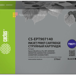 Картридж Cactus Cartridge CS-EPT907140 для Epson WorkForce Pro WF-6090DW, 6590DWF (black), 270 мл