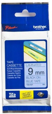 Brother синяя плёнка для наклеек с черным шрифтом, 9 мм x 8 м