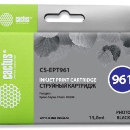 Картридж струйный Cactus CS-EPT961 фото черный (13мл) для Epson Stylus Photo R2880