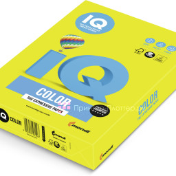 Бумага Mondi IQ Color Neon NEOGB, матовая, A4 (210 x 297 мм), 80 г/кв.м, желтая неоновая (500 листов)