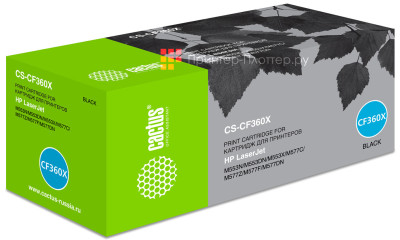 Картридж лазерный Cactus CS-CF360X черный (12500 стр.) для HP CLJ M552dn/M553dn/M553N/M553x