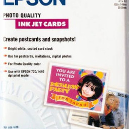 Бумага Epson Photo Quality Ink Jet Index Card, матовая, A6 (105 x 148 мм), 188 г/кв.м (50 листов)
