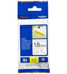 Brother белая пленка для наклеек повышенной адгезии с черным шрифтом, 18 мм x 8 м