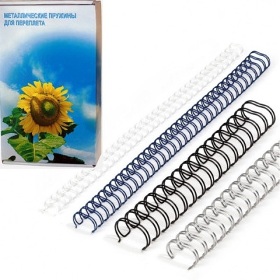 Пружины Office Kit металлические, шаг 3:1, диаметр 1/4, черные, 100шт