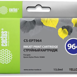 Картридж струйный Cactus CS-EPT964 желтый (13мл) для Epson Stylus Photo R2880