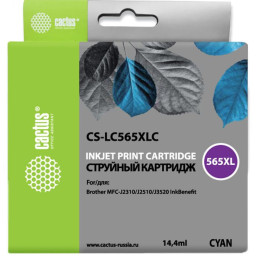 Картридж струйный Cactus CS-LC565XLC голубой (14.4мл) для Brother MFC-J2510
