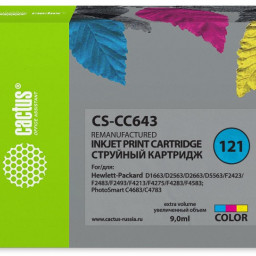 Картридж Cactus Cartridge CS-CC643 для HP DeskJet, ENVY, PhotoSmart C (color), 9 мл