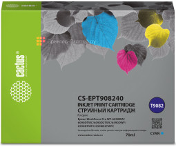 Картридж Cactus Cartridge CS-EPT908240 для Epson WorkForce Pro WF-6090DW, 6590DWF (cyan), 70 мл