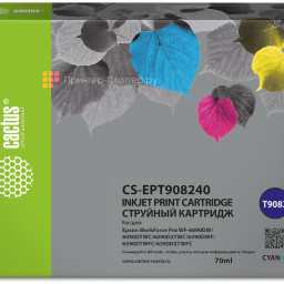 Картридж Cactus Cartridge CS-EPT908240 для Epson WorkForce Pro WF-6090DW, 6590DWF (cyan), 70 мл