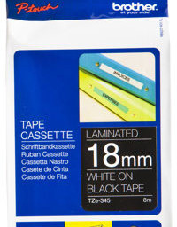 Brother черная плёнка для наклеек с белым шрифтом, 18 мм x 8 м