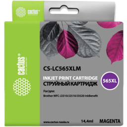Картридж струйный Cactus CS-LC565XLM пурпурный (14.4мл) для Brother MFC-J2510