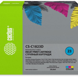 Картридж струйный Cactus CS-C1823D №23 голубой/пурпурный/желтый (39 мл) для HP DJ 712c/720c/722c/810/812c/815c/830C/832C