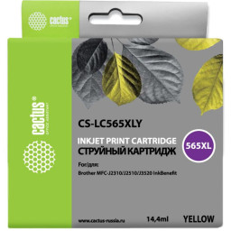 Картридж струйный Cactus CS-LC565XLY желтый (14.4мл) для Brother MFC-J2510